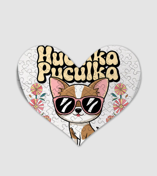 Huculka Puculka câine 1 model alb pe tricou