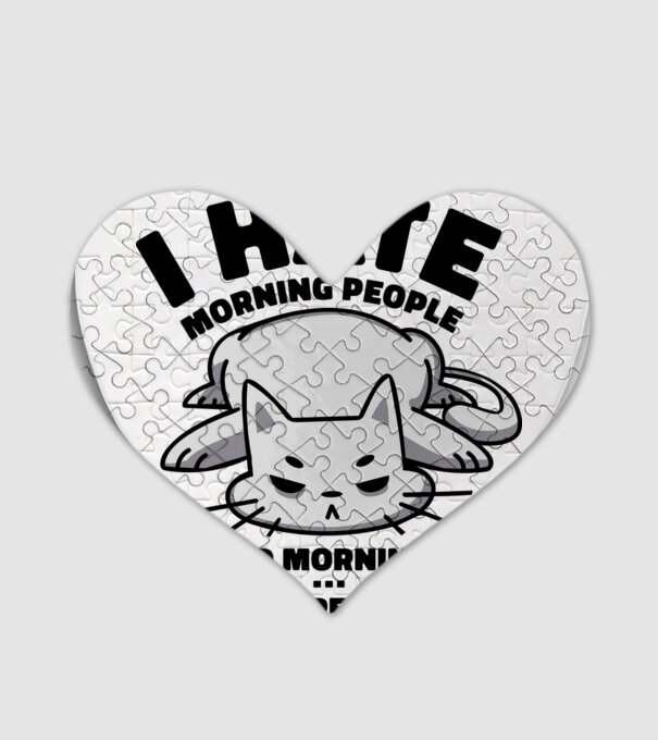 I hate morning people antisocial cat model alb pe tricou