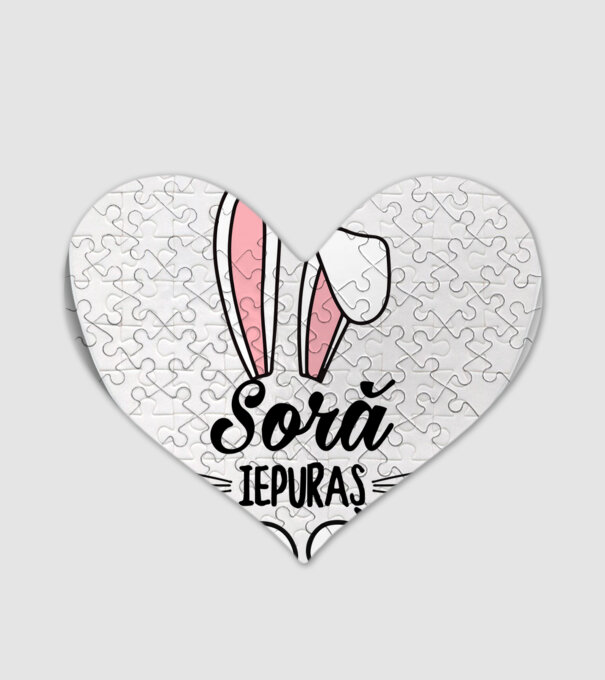 iepuraș soră model alb pe tricou