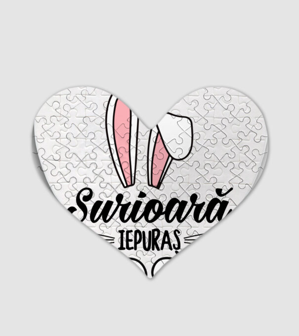 Iepuraș surioară model alb pe tricou