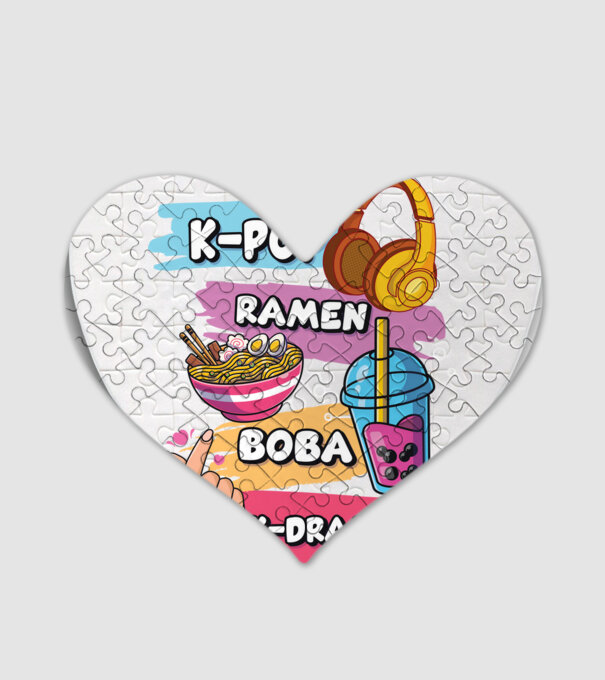 K-POP RAMEN BOBA K-DRAMA model alb pe tricou