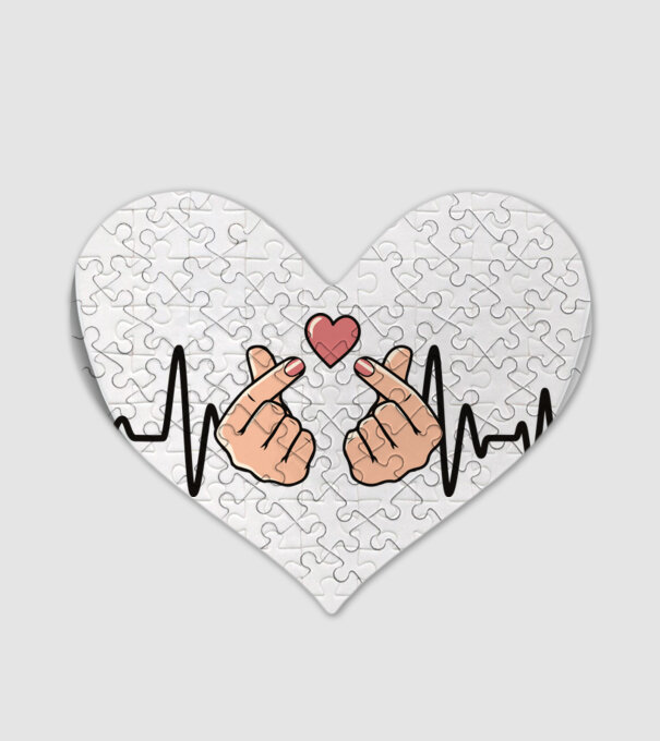 Kpop heartbeaT model alb pe tricou