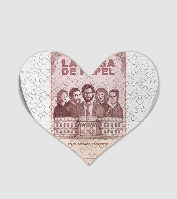 la casa de papel poster model alb pe tricou