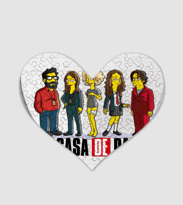 la casa de papel simpson model alb pe tricou