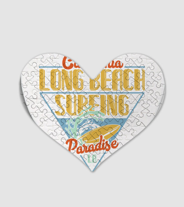 Long Beach model alb pe tricou