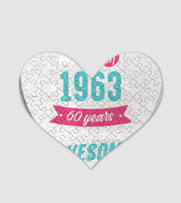 Made in 1963 model alb pe tricou