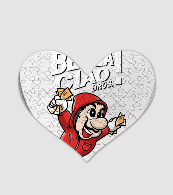 mario la casa de papel model alb pe tricou