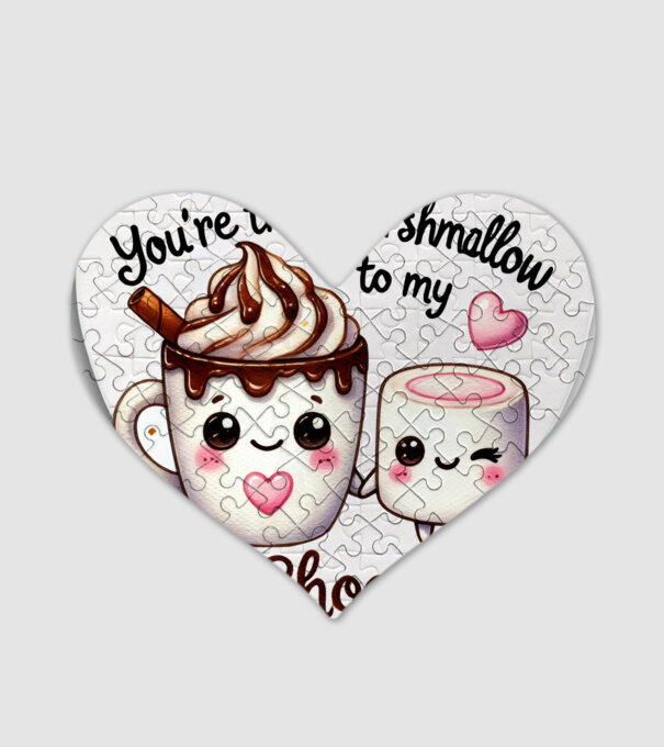 Marshmallow to my Hot Chocolate model alb pe tricou