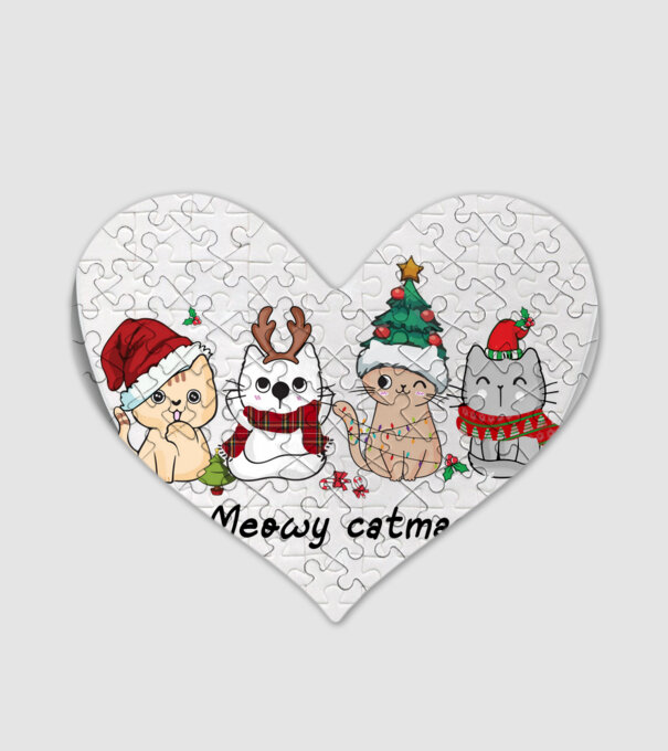 Meowy catmas 2 model alb pe tricou
