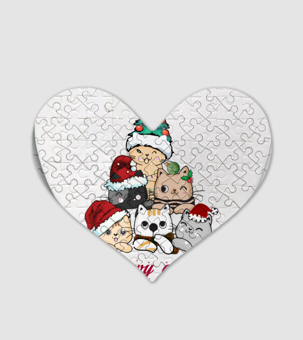 Meowy catmas model alb pe tricou