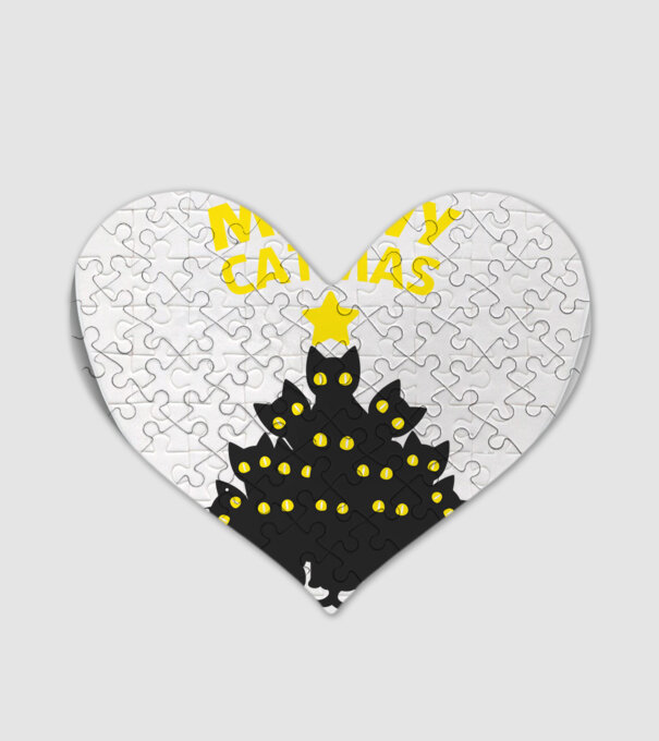 Meowy catmas black model alb pe tricou