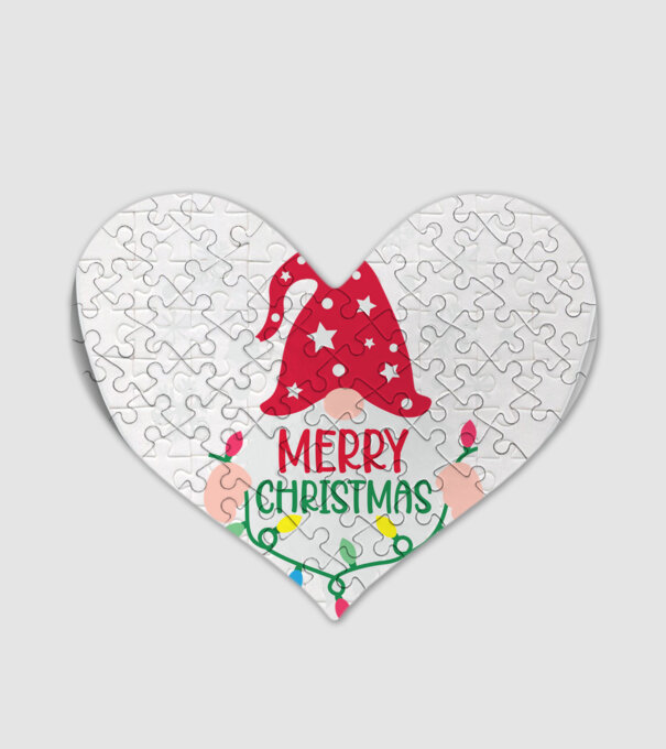Merry christmas gnome model alb pe tricou