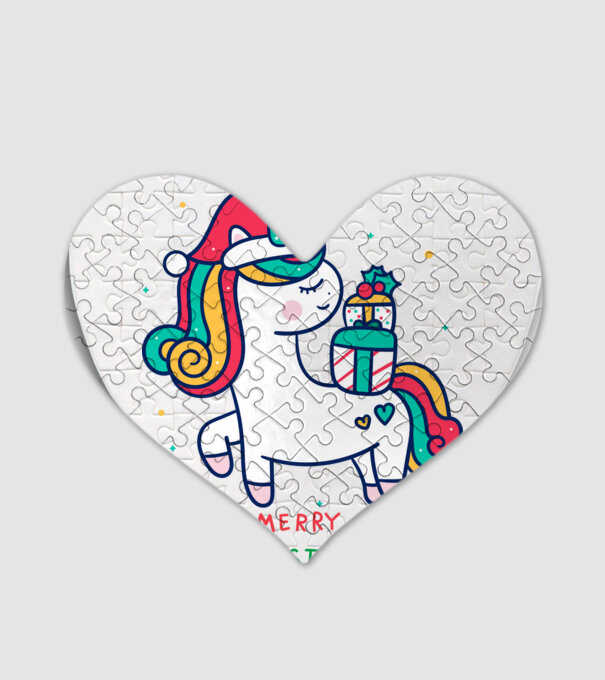 merry christmas unicorn model alb pe tricou