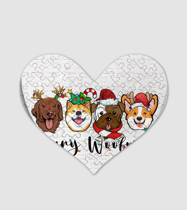 Merry woofmas 2 model alb pe tricou
