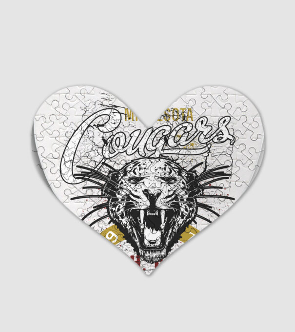 Minesota Cougars TEXTURED model alb pe tricou