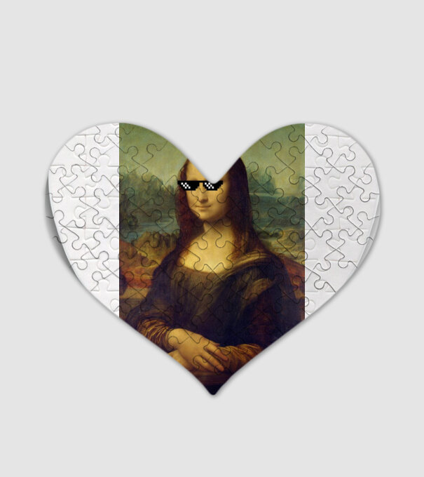 Mona Lisa Deal with it model alb pe tricou
