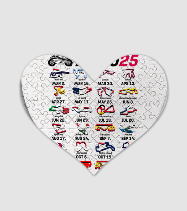 MOTOGP 25 CALENDAR alb model alb pe tricou