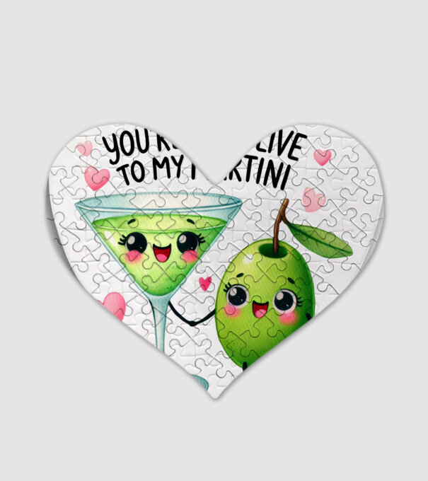 Olive to my Martini model alb pe tricou