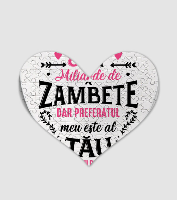 Opt miliarde de zâmbete model alb pe tricou