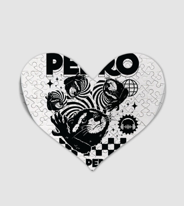 Pedro techno model alb pe tricou