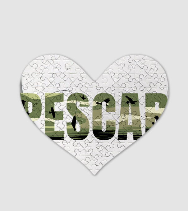 PESCAR model alb pe tricou