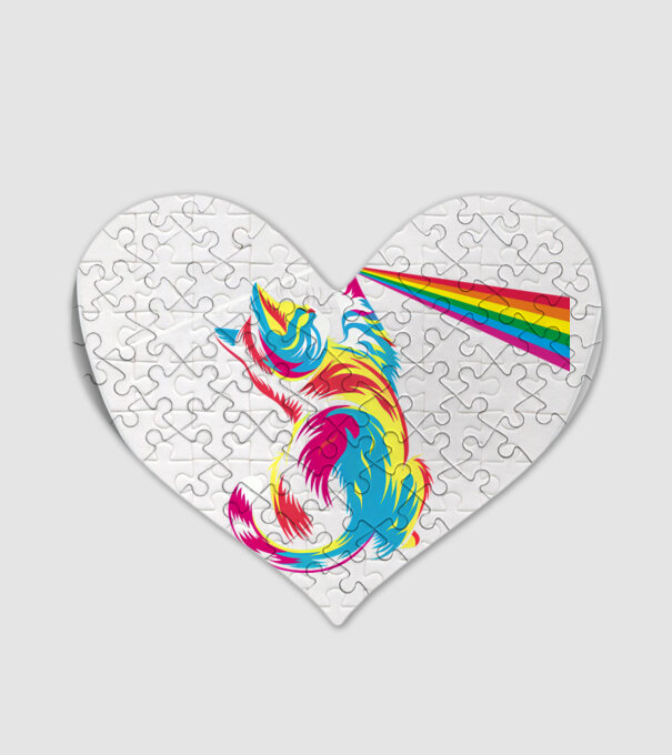 Pisica prismă model alb pe tricou
