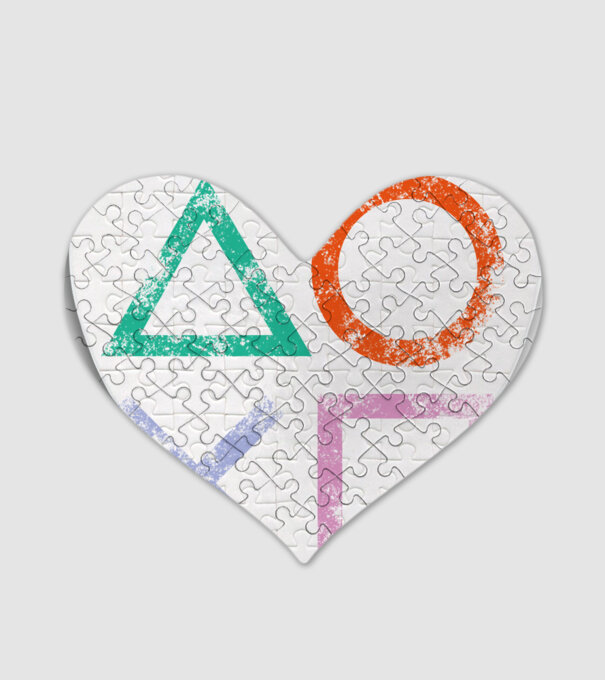 PlayStation icon model alb pe tricou