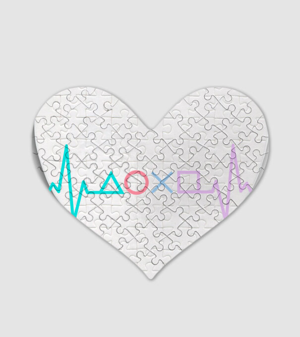 Playstation Symbols EKG model alb pe tricou