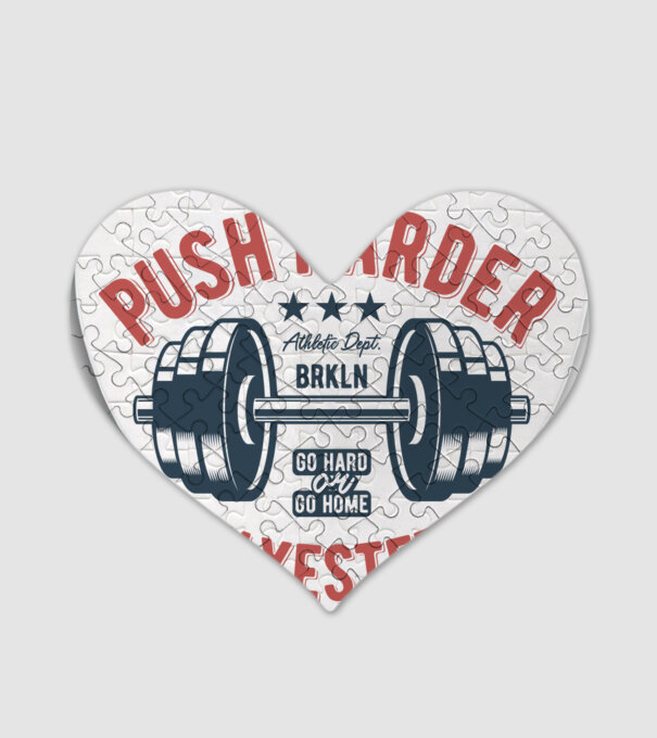 push harder model alb pe tricou