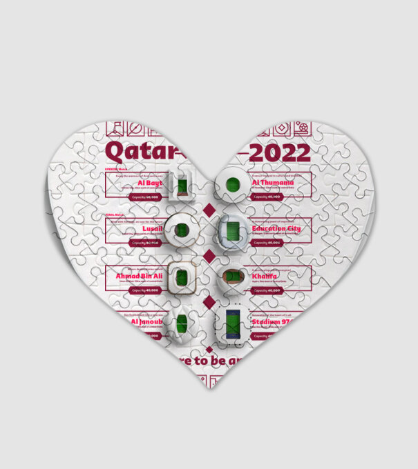 Qatar 2022 Stadiums white model alb pe tricou