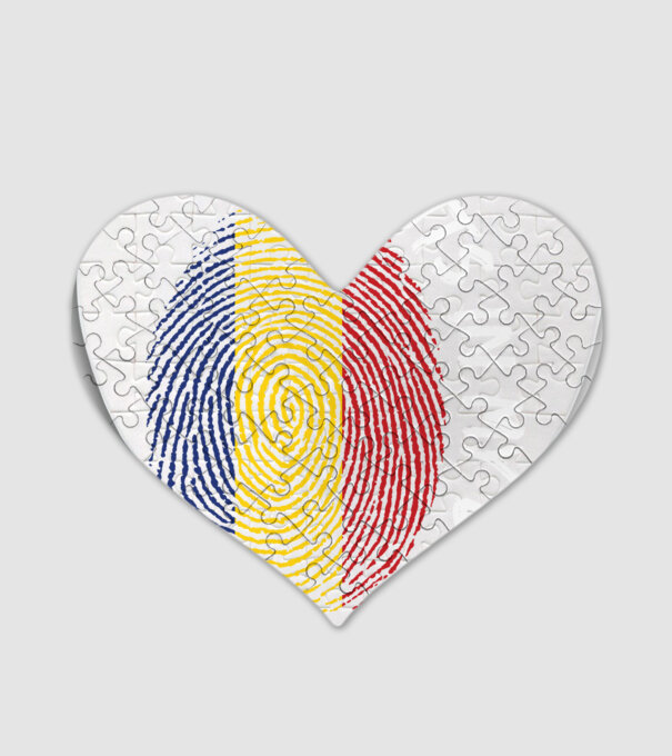 România fingerprint model alb pe tricou