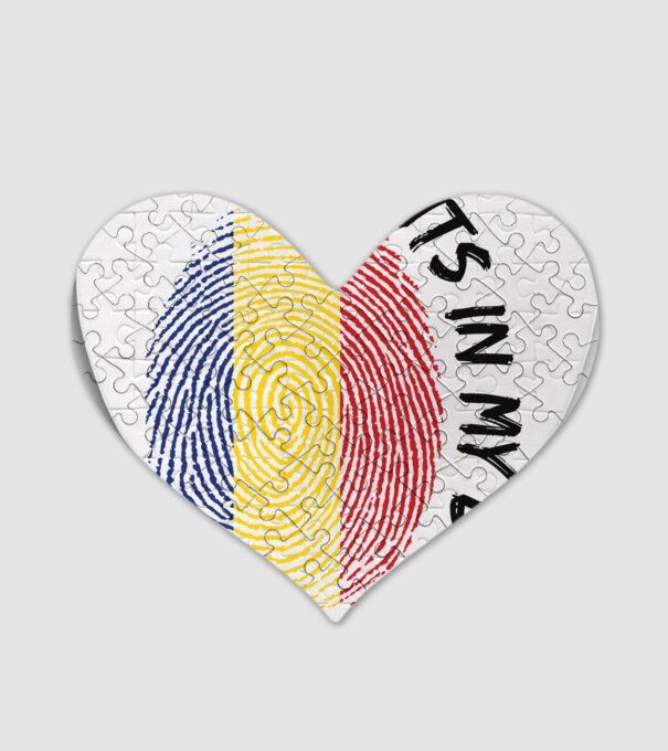 România fingerprint model alb pe tricou