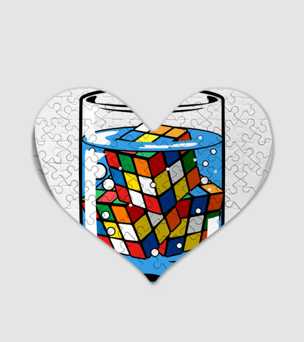 Rubik Ice model alb pe tricou