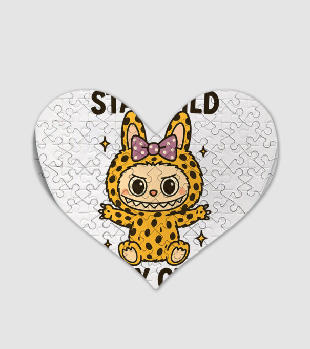 Stay wild - Labubu model alb pe tricou