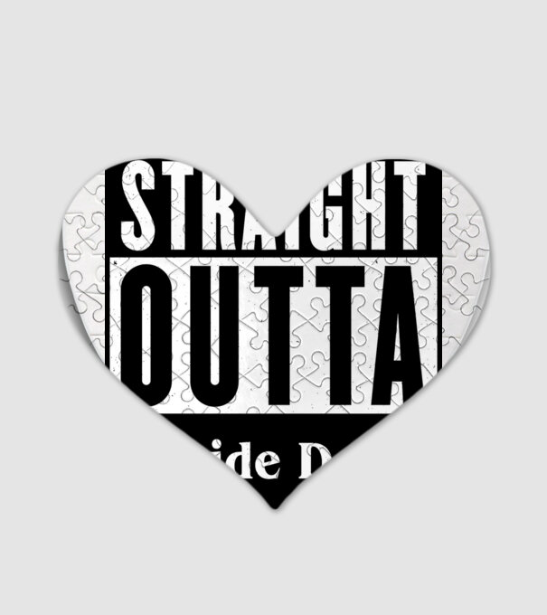 straight outta upside down model alb pe tricou