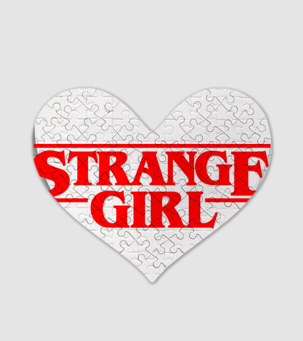 strange girl model alb pe tricou