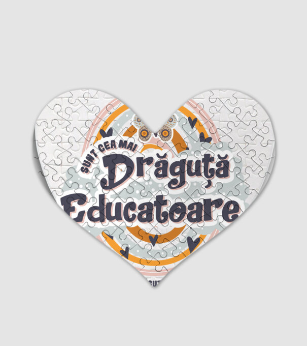 Sunt cea mai drăguță educatoare! model alb pe tricou