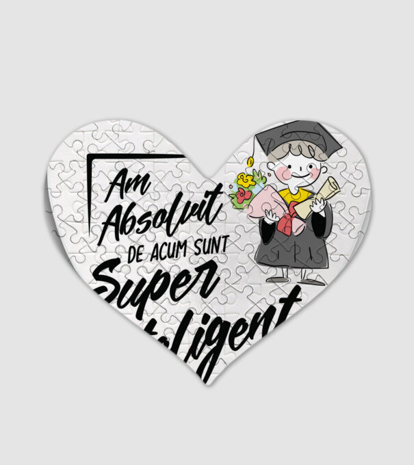 Sunt super inteligent model alb pe tricou