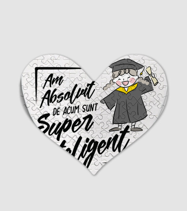 Sunt super inteligent model alb pe tricou