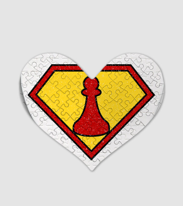 SuperChess pion de șah model alb pe tricou