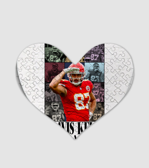 Taylor Swift Eras Travis Kelce model alb pe tricou