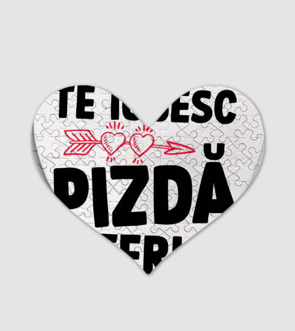 te iubesc, pizdă isterică model alb pe tricou