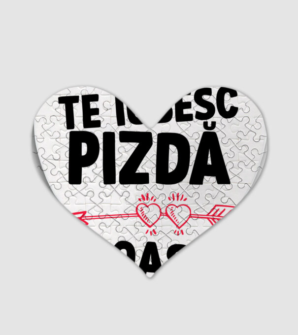Te iubesc, pizdă proastă model alb pe tricou