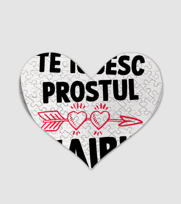 Te iubesc, prostul naibii model alb pe tricou