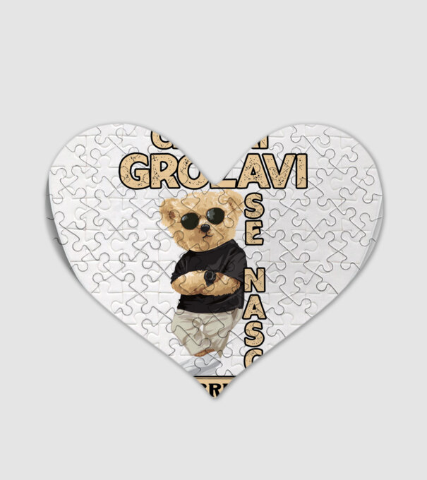 Teddy cel cool februarie model alb pe tricou