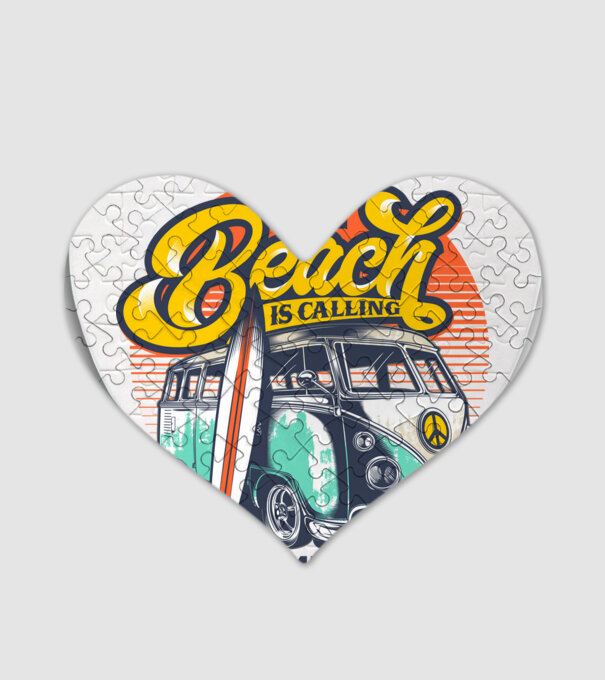 The Beach is Calling model alb pe tricou