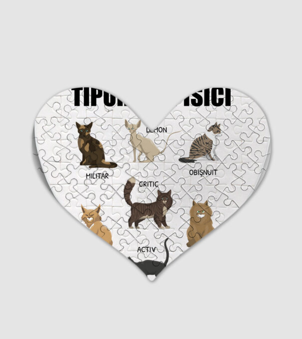 Tipuri de pisici model alb pe tricou
