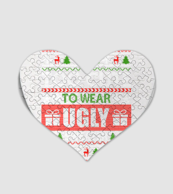 Too Cute for ugly sweater model alb pe tricou