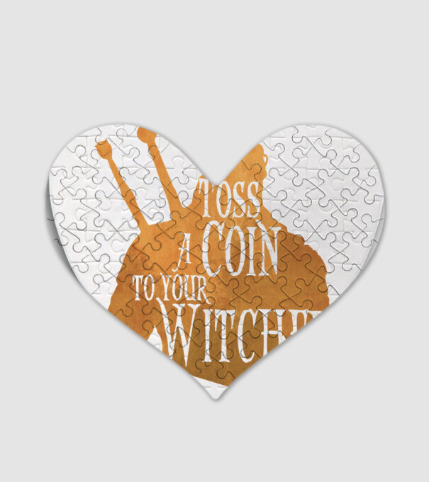 Toss a Coin to your Witcher model alb pe tricou