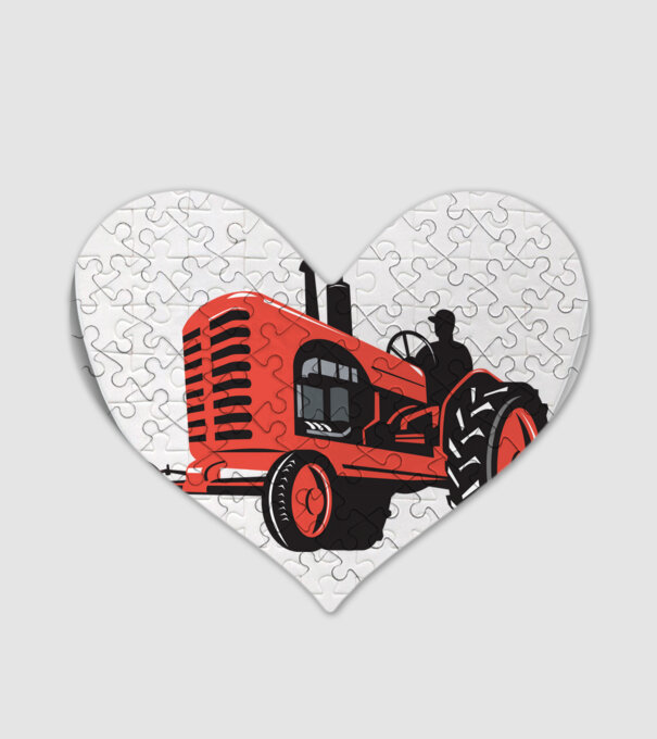 TRACTOR model alb pe tricou